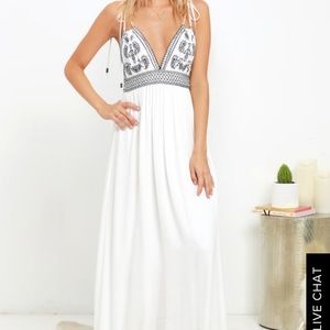 Days of Sunlight Ivory Embroidered Maxi Dress